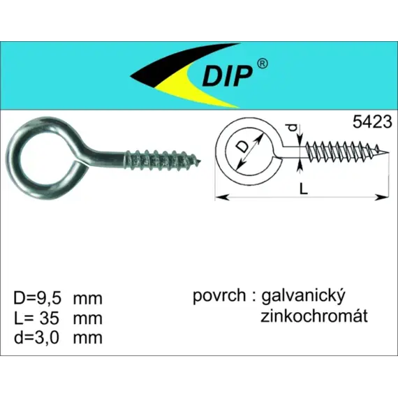 očko zavřené 35*9,5mm ČERNÉ Black Line (10ks) 7343
