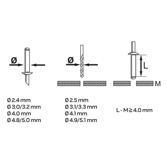NEO TOOLS nýtovací kleště otočné Al+Fe+Cu+Inox, 18-102-1
