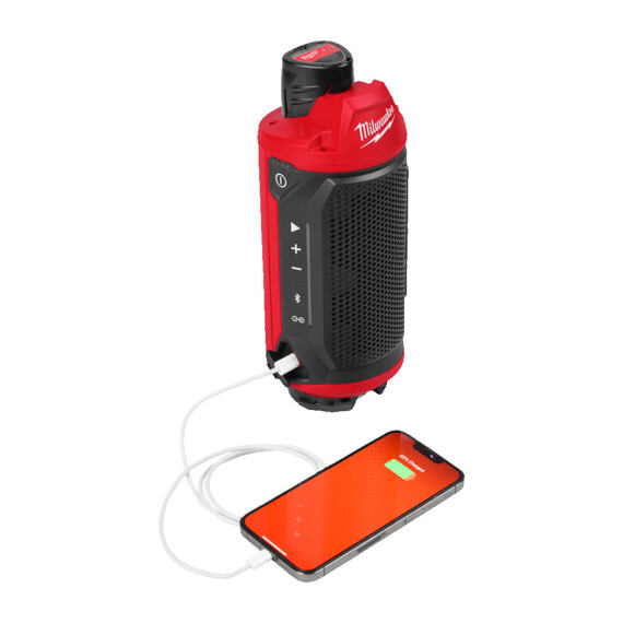 MILWAUKEE M12 SPEJSG2-0 aku reproduktor 12V, Bluetooth 5.3 dosah až 60m, bez baterie