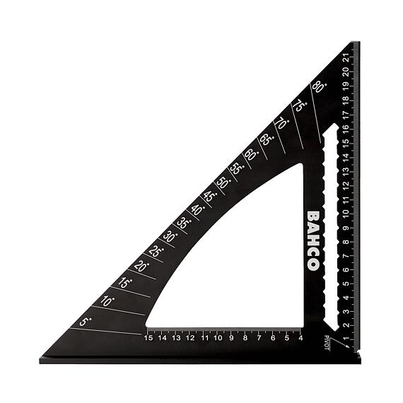 BAHCO úhelník tesařský 220mm, laserové značení, stupnice na spodní hraně, 9045-T-220