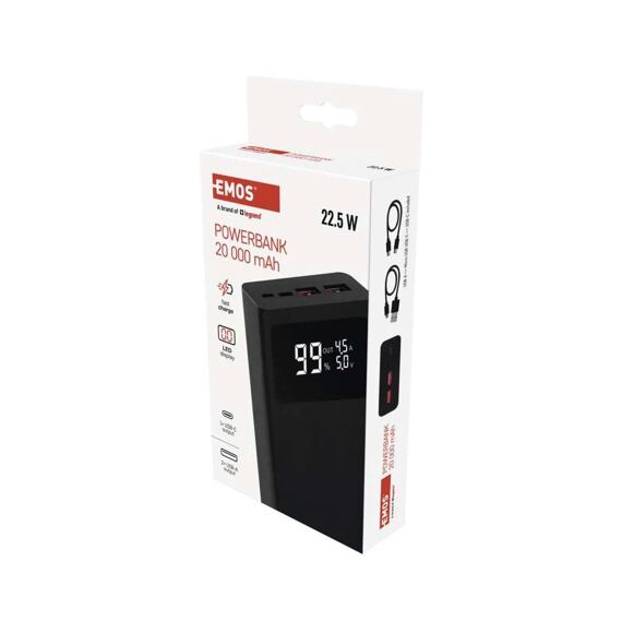 EMOS powerbanka Beta Q20, 20000mAh, 22,5W černá, B0532B