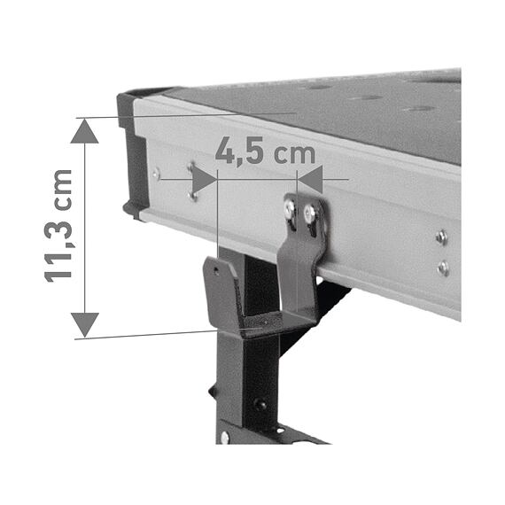 FORTUM stůl pracovní skládací, 85*60cm, výška 73,5-88,5cm, 4759990