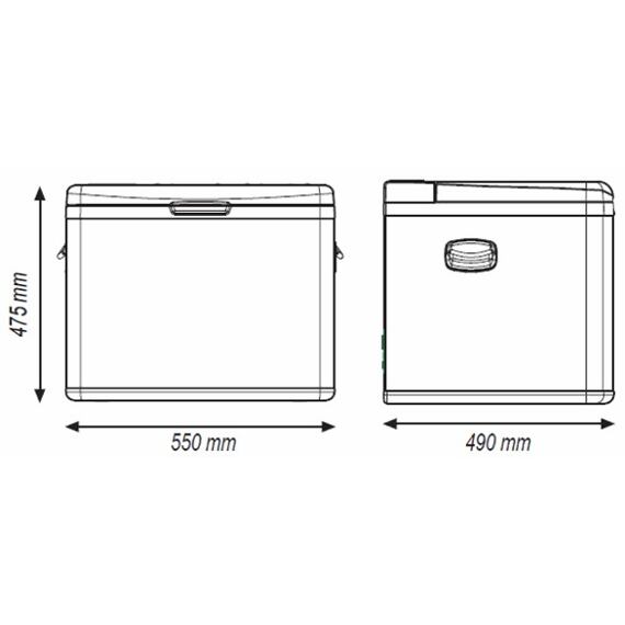 INDEL B TB45A autochladnička kompresorová DC 12/24V, AC 110-230V, 39L