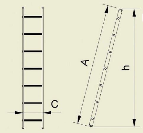 ALVE 7107 rebrík jednodielny EUROSTYL 1*7 199cm