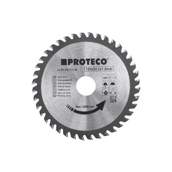 PROTECO pilový kotouč 125*1,8*22,2mm 40Z 42.09-PK125-40