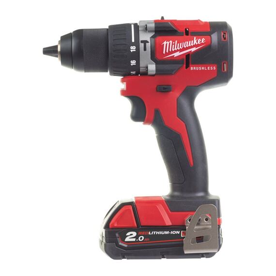 MILWAUKEE M18 CBLPD-202C aku príklepová vŕtačka 18V/2*2Ah, 60Nm, 0-500/1800 ot./min