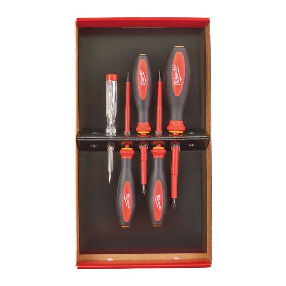 MILWAUKEE 4932464066 sada šroubováků VDE 1000V PL+PZ + zkoušečka