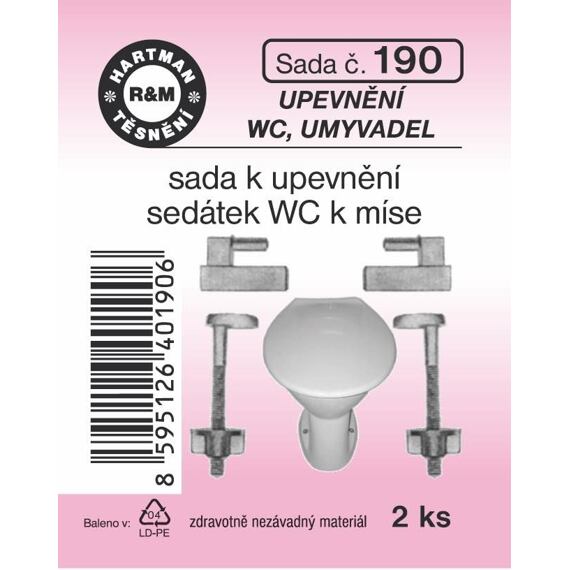 HARTMAN sada na upevnenie záchodovej dosky WC-FS Q M8*75 mm, sada č. 190