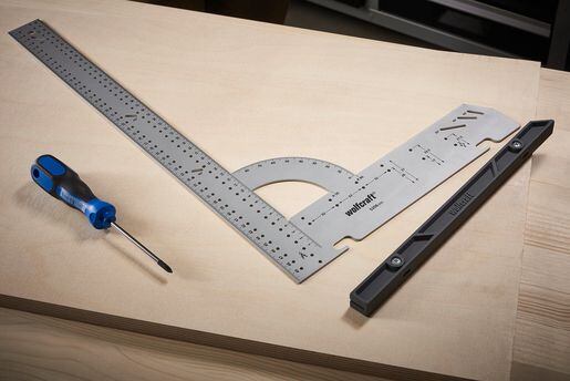 WOLFCRAFT úhelník univerzální příložný s otvory a úhloměrem, Al, 280*500mm 5206000