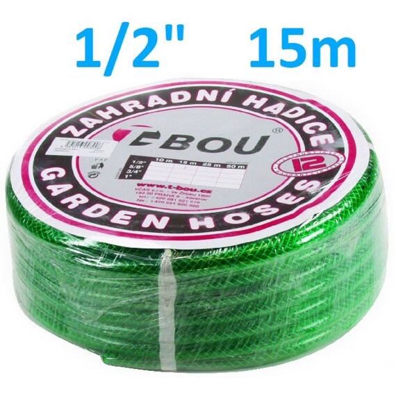 hadice zahradní PROFI 1/2" průhledná, balení 15m
