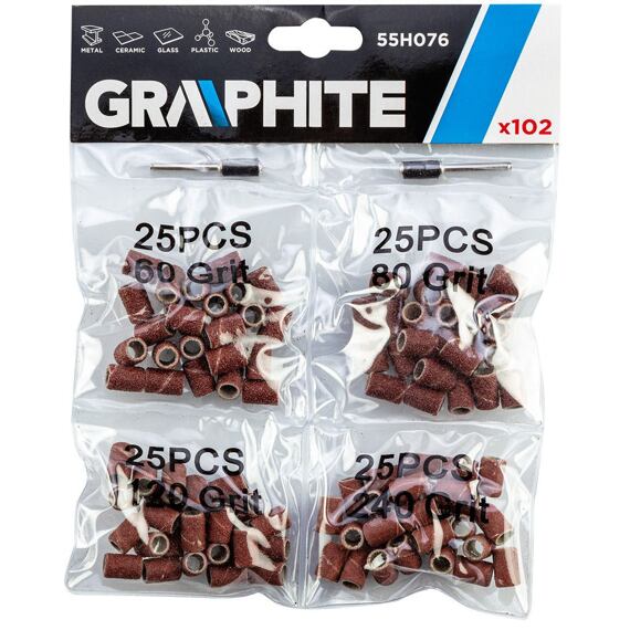 GRAPHITE sada brusných tělísek 102ks, 55H076
