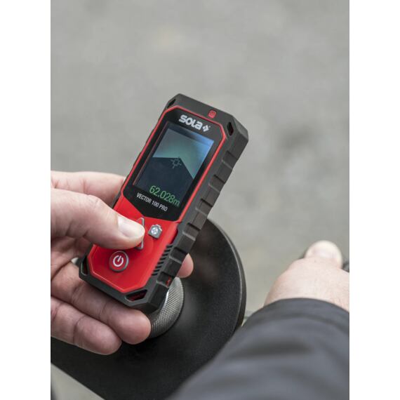 SOLA Vector 100 PRO Set, laserový diaľkomer 100m, dotyková obrazovka, meranie uhlov, Bluetooth