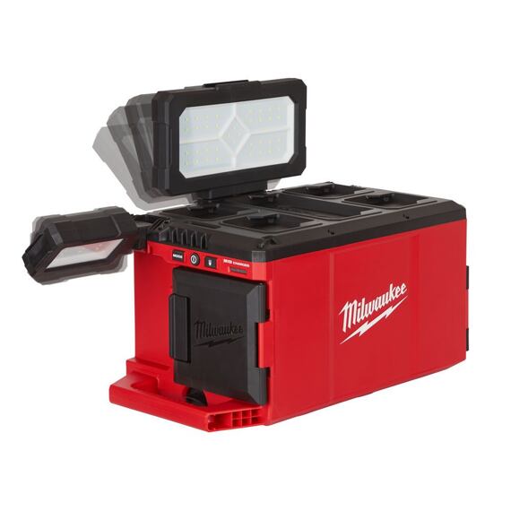MILWAUKEE M18 POALC-0 lampa PACKOUT 3 otočné hlavy, 18V/230V, 3000/1500/1000lm, bez aku
