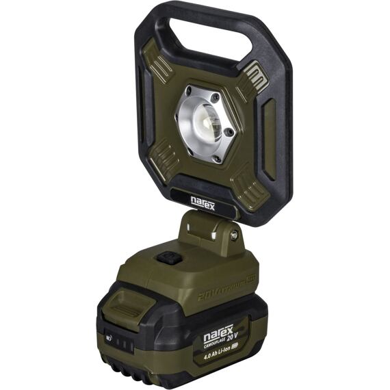 NAREX Camouflage CR LED 20, aku COB LED reflektor 20V, 2000lm, USB port, bez batérie, krabica