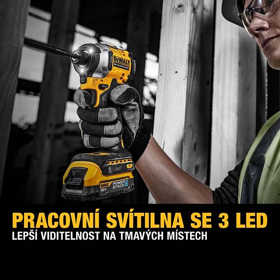 DeWalt DCF850E2T aku rázový uťahovák 18V/2*1,7Ah, 205Nm, 1/4",  POWERSTACK, TSTAK
