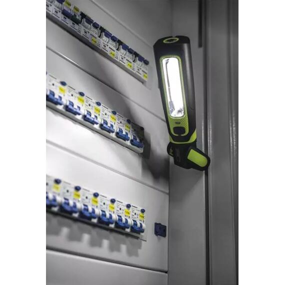 EMOS pracovní svítilna 3W COB LED + 1W LED nabíjecí, 470lm, aku 1,8Ah, klip + magnet, P4532