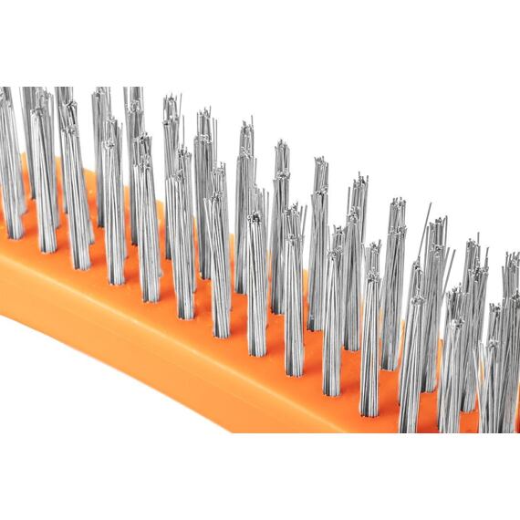 NEO kartáč drátěný ruční 4*16, rukojeť nylon, NEREZ, 39-050