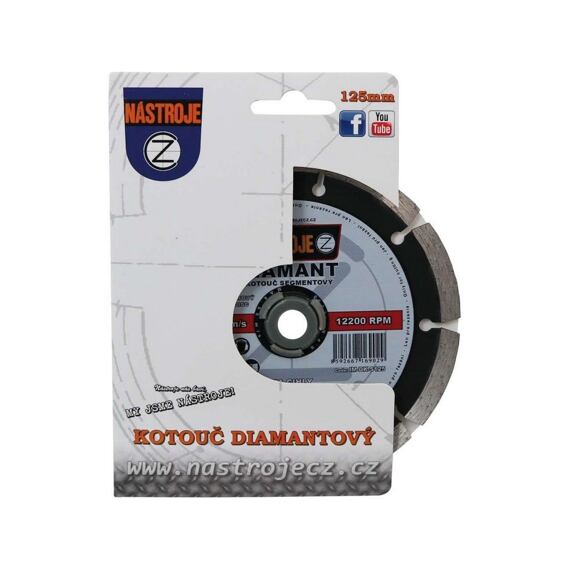 NÁSTROJE CZ diamantový kotouč segmentový 125*2*22,2mm kámen, cihly a stavební materiály IM-DK-S125