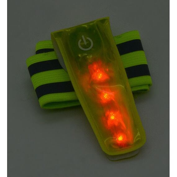 COMPASS pásik reflexný na ruku, svietiaci 4 LED, batéria CR2032 je súčasťou, 01588