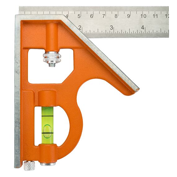 BAHCO CS150 kombinovaný uholník 152mm/90mm, vodováha, metrická + palcová stupnica