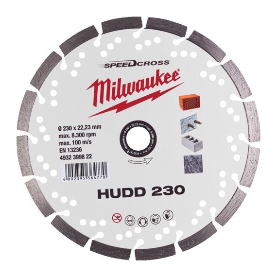 MILWAUKEE 4932399822 diamantový kotúč 230mm HUDD 230, segment 10mm, stredne a veľmi tvrdý materiál