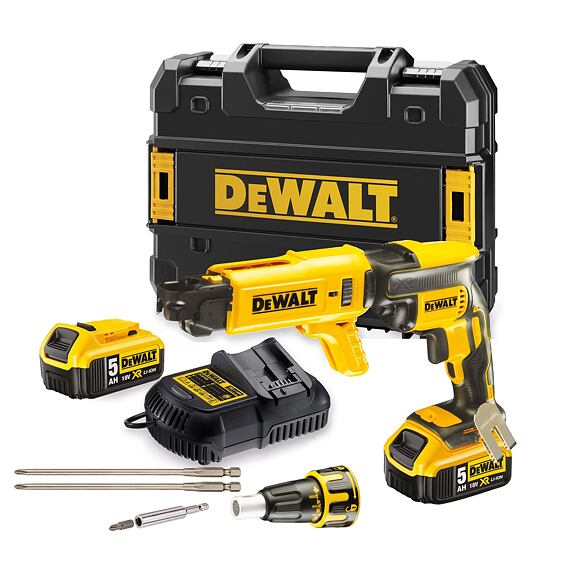 DeWalt DCF620P2K sadrokartonársky skrutkovač s podávačom vrutov 18V/2*5Ah, TSTAK