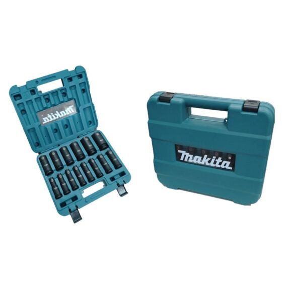 MAKITA E-16586 súprava nástrčných hlavíc 1/2", Impact BLACK, 10-32mm, priemyslové predĺžené, kufrík