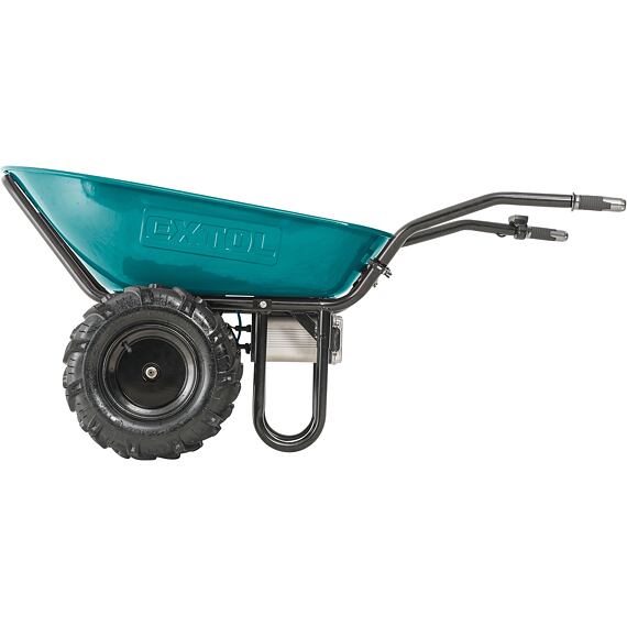 EXTOL INDUSTRIAL fúrik AKU 40V/6Ah, dvojkolesový, nosnosť 260kg, 100l, 0-6km/h