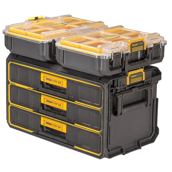 DeWalt DWST08330-1 zásuvkový kufrík ToughSystom 2.0, 3 zásuvky, guličkové ložiská vo výsuvoch