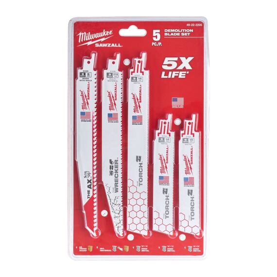 MILWAUKEE 49222205 sada pilových plátků do ocasek SAWZALL (kov, dřevo, multimaterial)