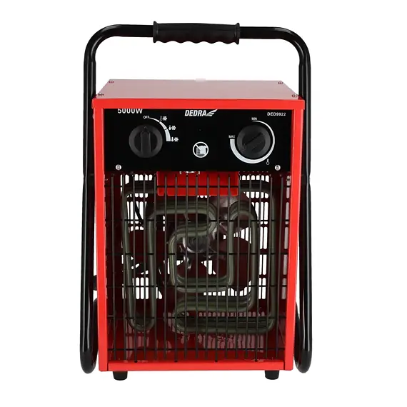 DEDRA ohřívač elektrický 5kW, 400V, 300m3/h, termostat, pojistka proti přehřátí DED9922