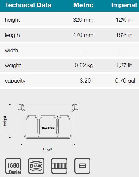 MAKITA E-15497 košík 470*320mm, nylonové kapsy