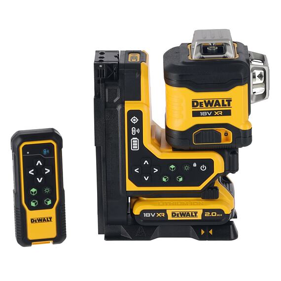 DeWalt DCLE34035D1 laser samonivelační 18V/2Ah XR, zelený, 3*360°, dálkové ovládání, TSTAK