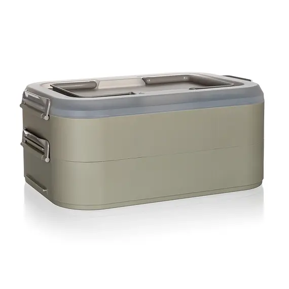 dóza s uchy 2-patrová, 40*28*17,8cm, PH, LATTÉ, 267228