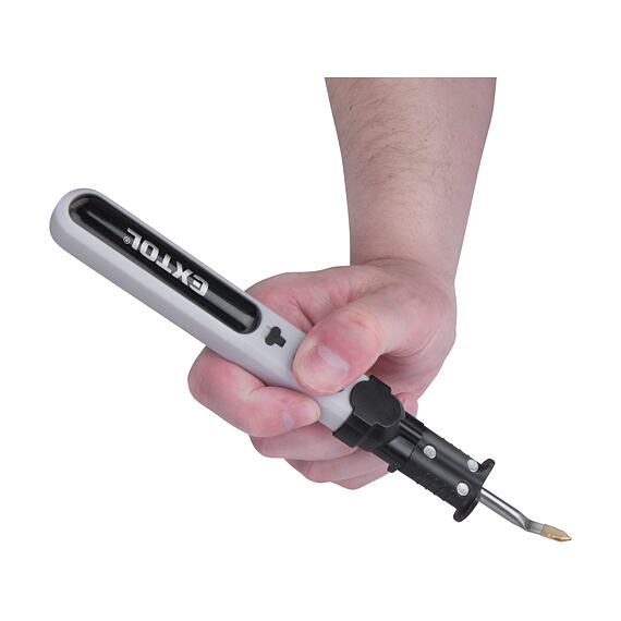 EXTOL Premium řezačka polystyrenu aku 4V/2Ah, struna + nůž, USB nabíjení, 8891504