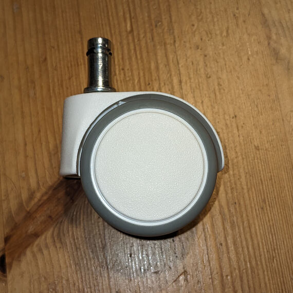 kolečko pro kancelářská křesla, 50mm, guma, dřík 11mm, bílé, 1ks