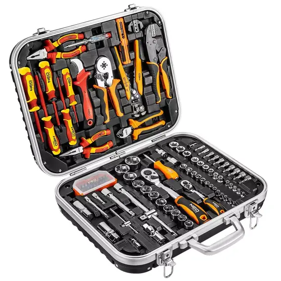 NEO TOOLS sada nářadí v kufru 108ks, speciál elektrikář 01-310-1