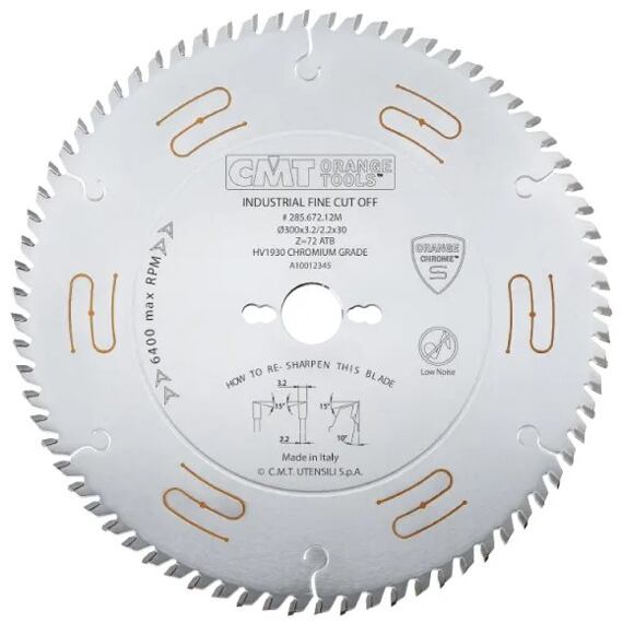 CMT CHROME pilový kotouč pro podélné a příčné řezy D250*3,2mm, d=30mm Z40 HW, odhlučněný, C28564010M
