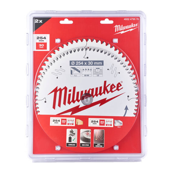 MILWAUKEE 4932479576 pilové kotouče 2ks, 254*30mm, 1*60z + 1*80z (4932471320+4932471318)