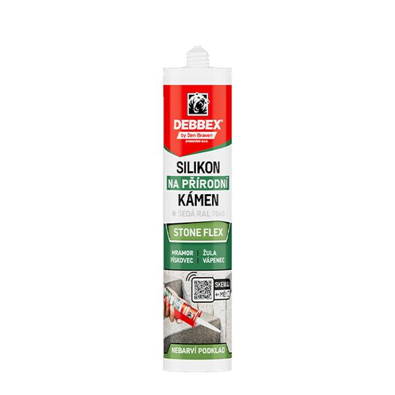 DEN BRAVEN DEBBEX silikon na přírodní kámen STONE FLEX, 280ml, šedý RAL 7045, 30653DBX