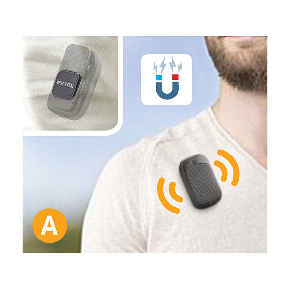 EXTOL Premium reproduktor/hands-free, bluetooth, USB nabíjení, váha pouze 64g, 8891513