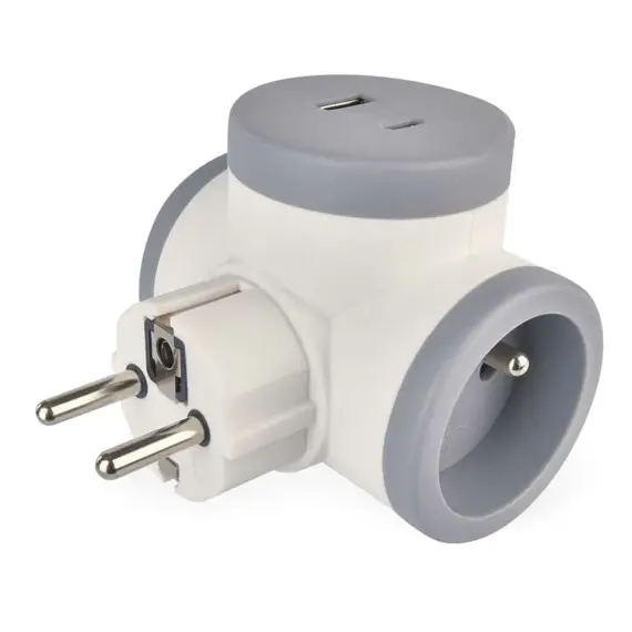 EMOS zásuvka rozbočovací 2*, 1*USB-A+1*USB-C, P0076PD