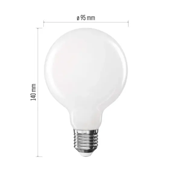 EMOS LED žárovka Filament G95, E27 7,8 W (75 W), 1055 lm, teplá bílá 