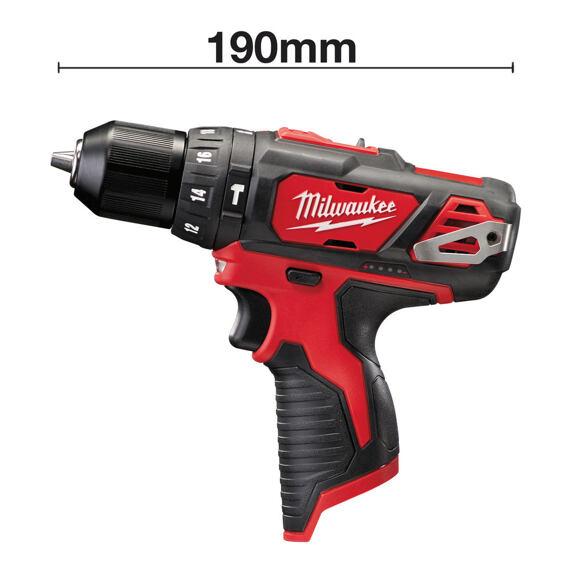 MILWAUKEE M12 BPD-0 aku příklepová vrtačka 12V, 38Nm, 0-400/1500 ot./min bez baterie