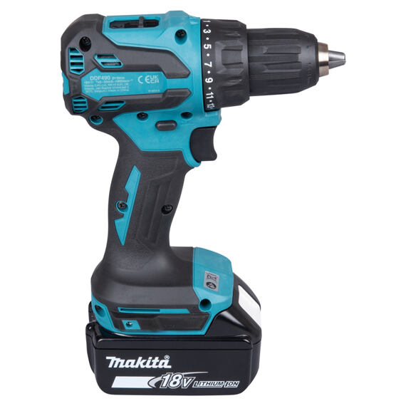 MAKITA DDF490SFJ aku vrtačka bezuhlíková 18V/2*3Ah LXT Basic, 65Nm, 500-1900 ot./min