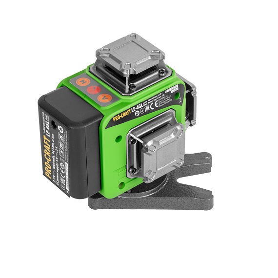 PROCRAFT LE-4GL laser křížový, ZELENÝ, samonivelační, linka 1cm nad zemí, aku 3,7V/4Ah