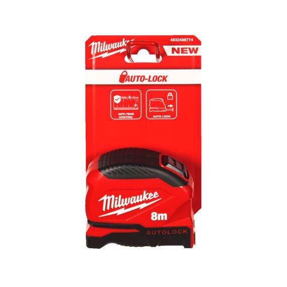 MILWAUKEE 4932498774 svinovací metr 8m-25, Autolock gen. 2, 25mm šířka, nárazuvzdorný