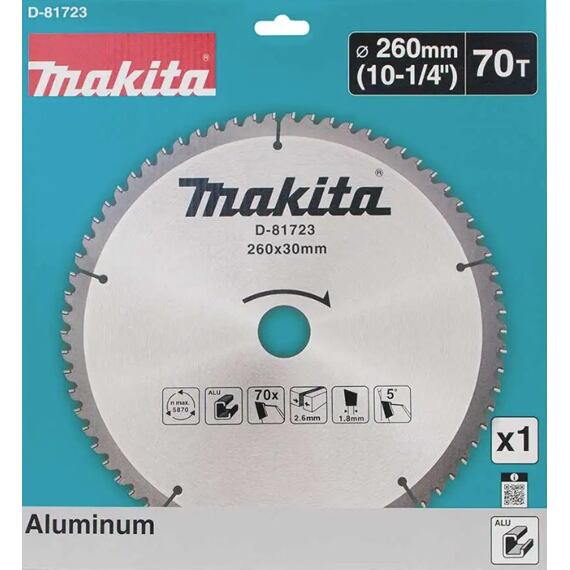 MAKITA D-81723 pilový kotouč 260*30, 70z na hliník TCT (old=D-73003)