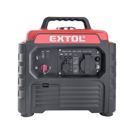EXTOL Premium elektrocentrála digitální invertorová 230V, výkon 1,2kW/1kW, 2*USB, 8895551