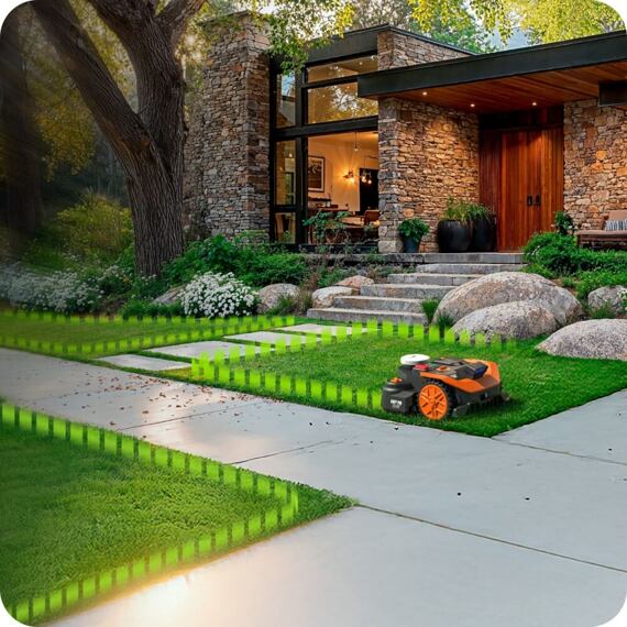 WORX Garden WR365E robotická sekačka VisionRTK stereo, řízená GPS signálem a kamerou